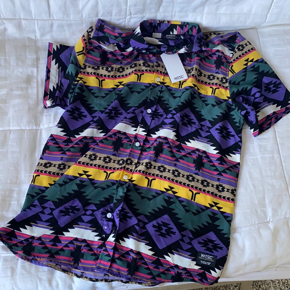 WESC printed collar shirt